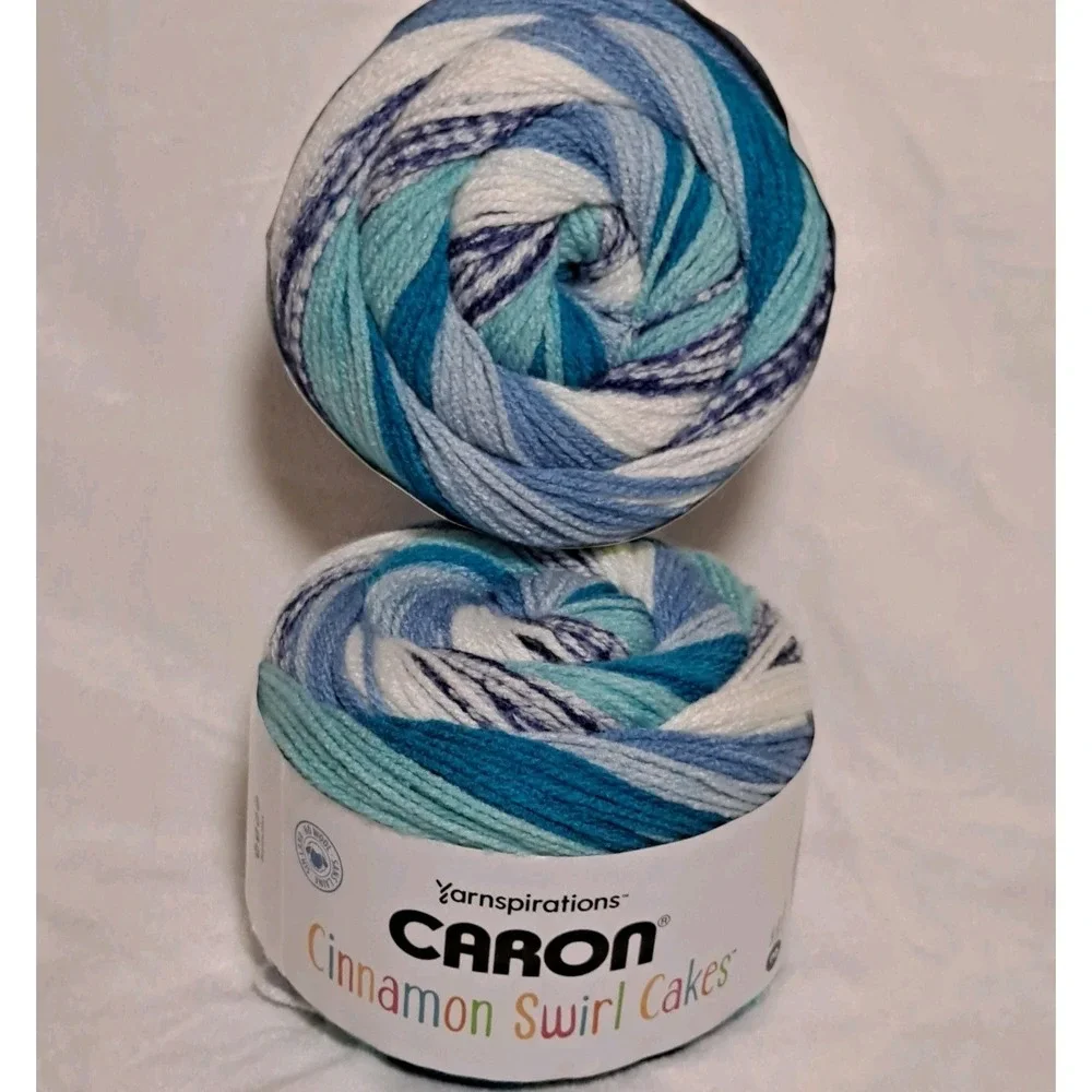 Brand New! Caron Cinnamon Swirl Cakes Yarn --Snow Cone - Free Shipping!